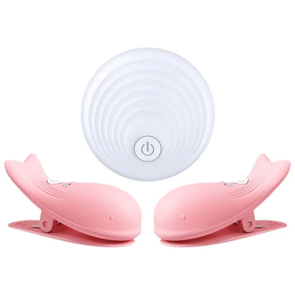 Dolphin Shaped Nipple Clamp Toys 10 Vibrations Remote Controlled Women Vibrator Nipple Clamp Sex Toys