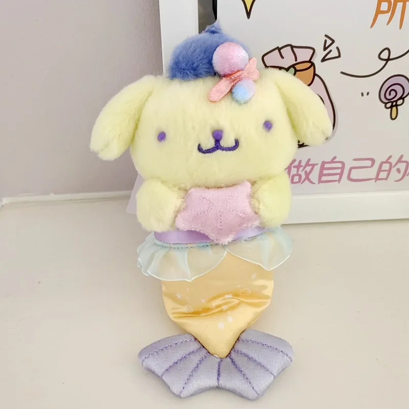 12Cm Sanrio Mermaid Schattige Kuromi Cinnamoroll Mijn Melodie Pochacco Kussen Pluche Speelgoed Plushie Knuffel Pop Voor Kinderen Cadeaus Verjaardag