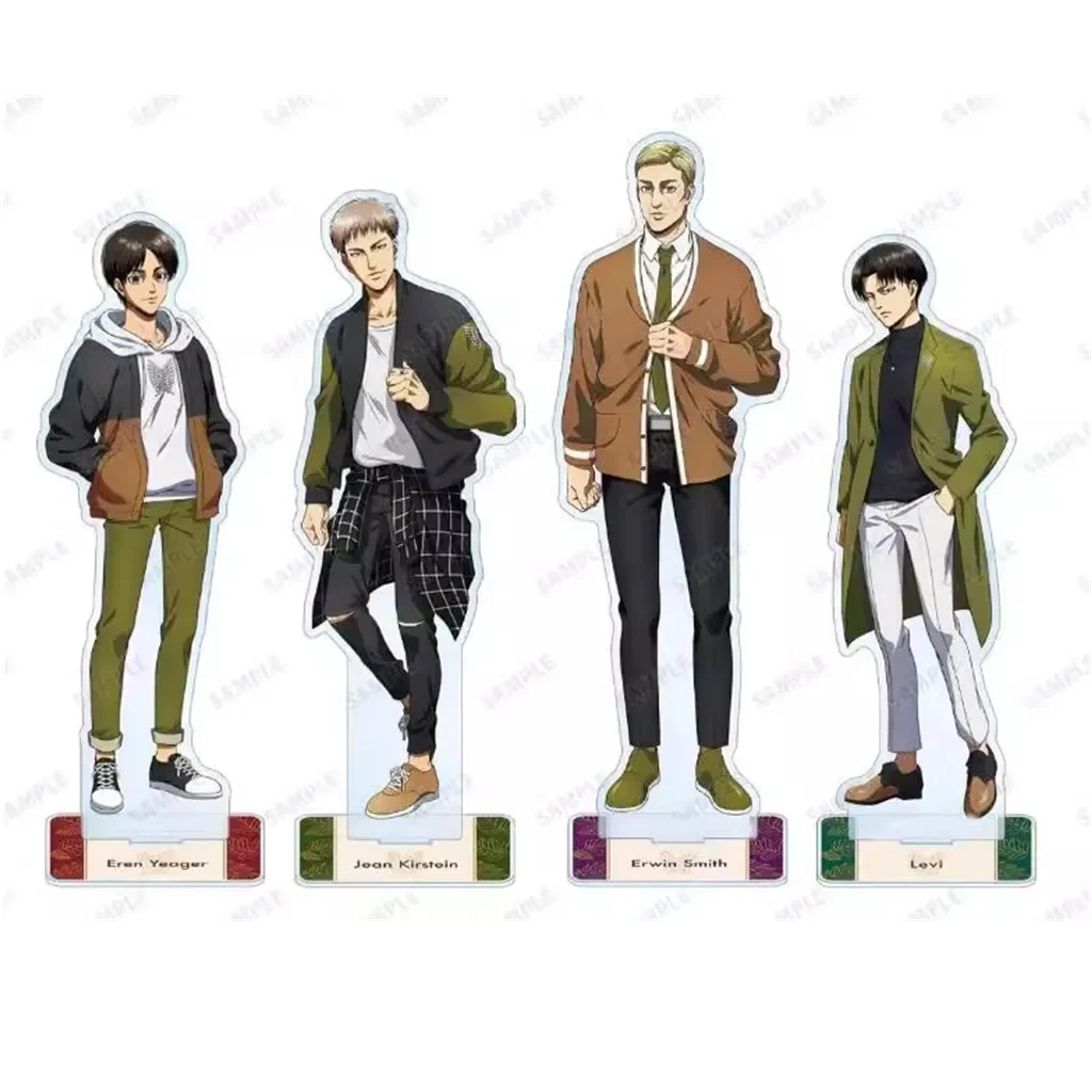 Anime Erwin Jean Eren Yeager Levi  Acrylic Stand Doll Game Figure Model Plate Cosplay Toy for Gift