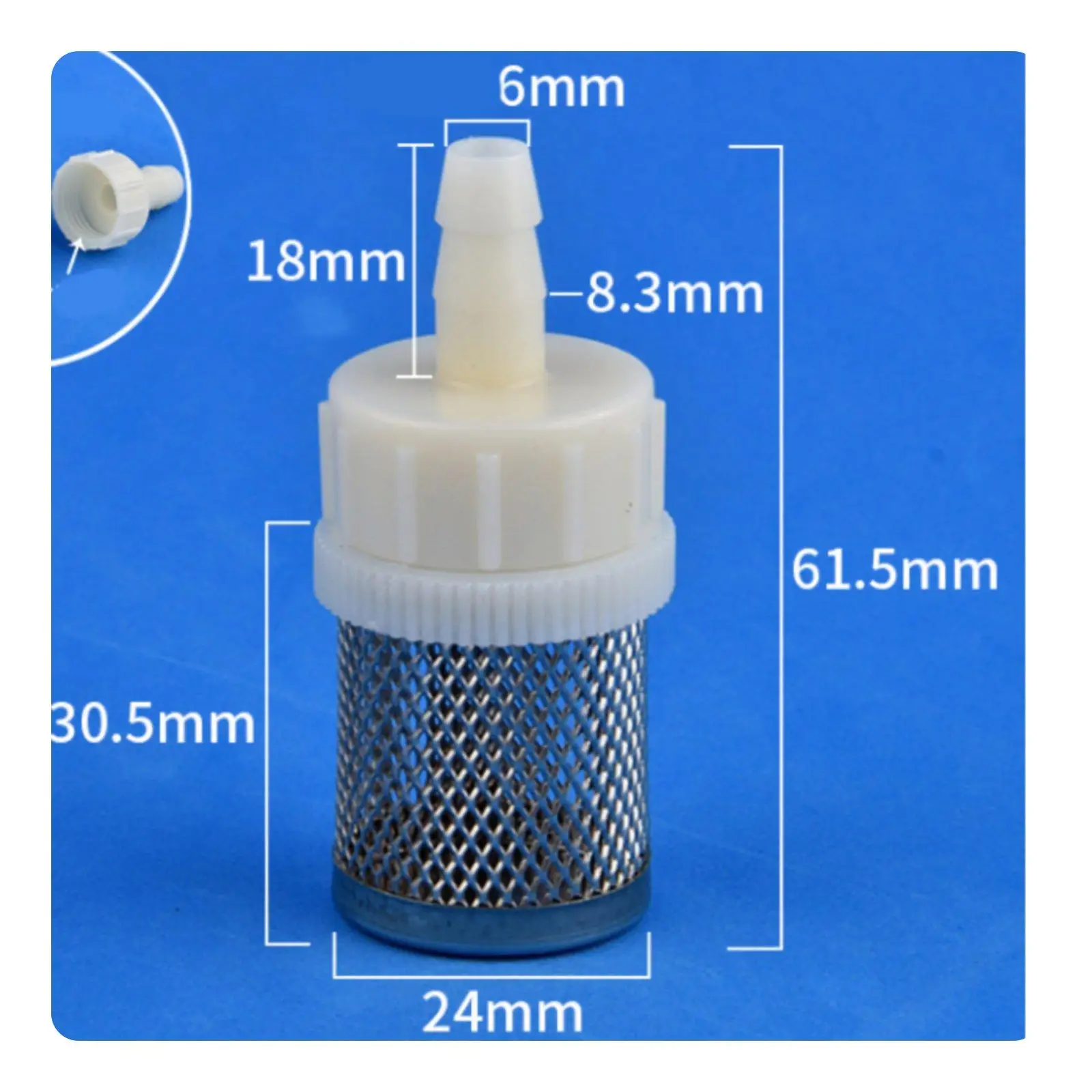 Inlet Mesh Connector Stainless Steel Strainer Pump Filter Hose Fitting for Aquarium Pond Use