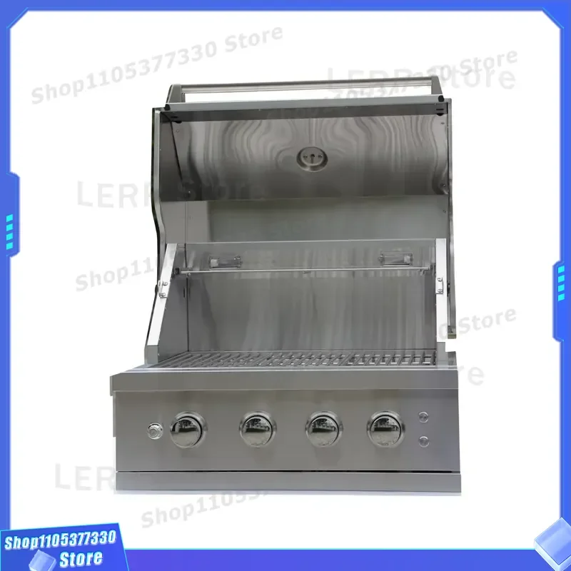 China Manufacturer Full Stainless Stove Top Built-in BBQ Grill with 4x12,000 BTUs LED Rotisserie CE Certified Worldful