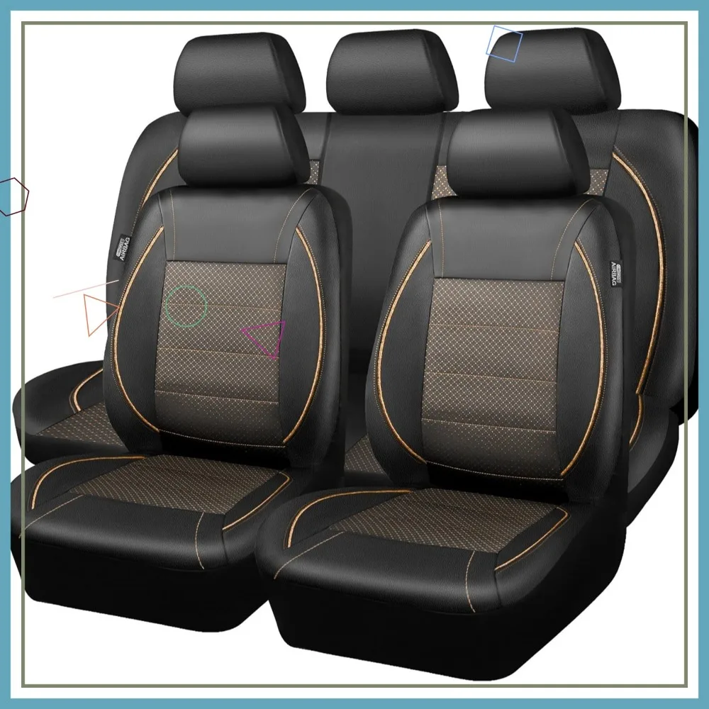 

Universal PU Leather Car Seat Cover Full Set, Airbag Compatible, Easy Install for Cars, SUVs, Vans
