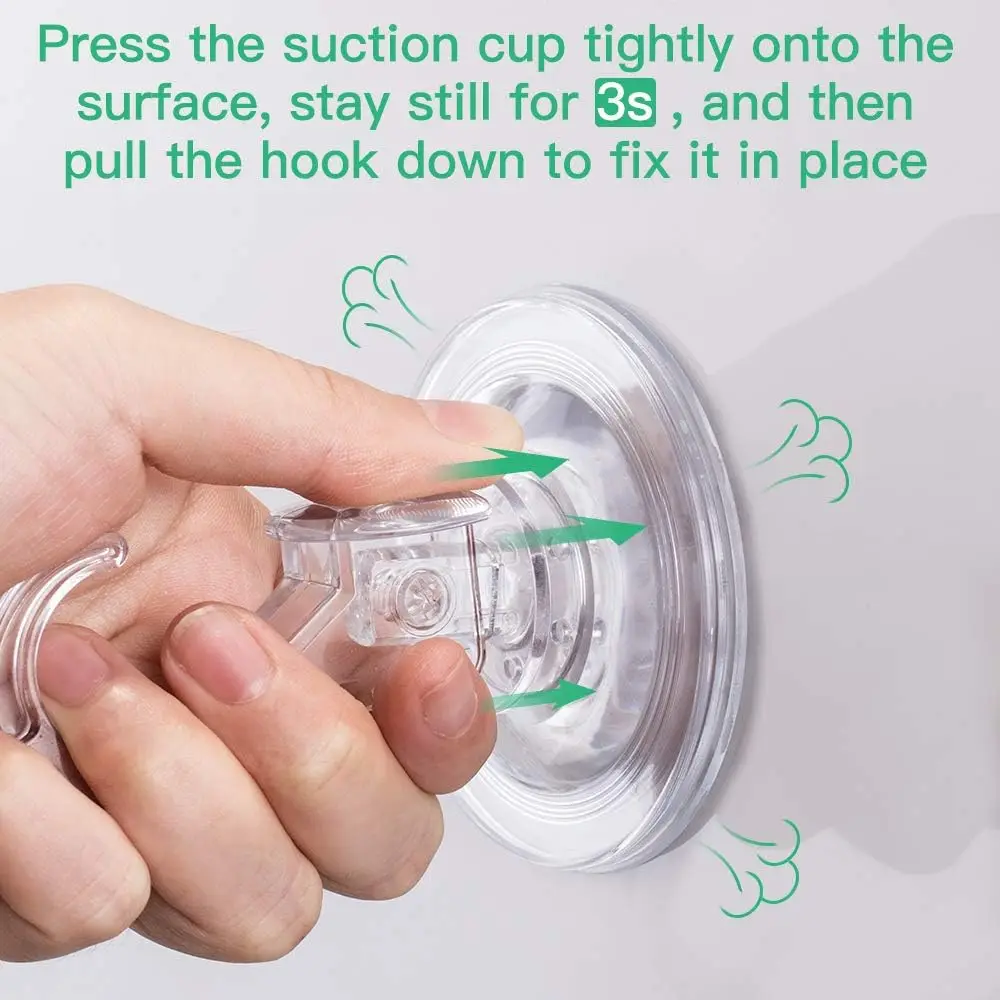 1-10pcs Suction Cup Hook Transparent Reusable Heavy Duty Vacuum Suction Cup Kitchen Bathroom Window Glass Wall Hooks for Towel view 5