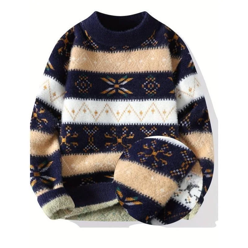 

Men's Long Sve Knitted Cardigan Sweater Casual round Ne Thiened Coolmax Fiber Ciwalk Inner Wear Collar Deformable