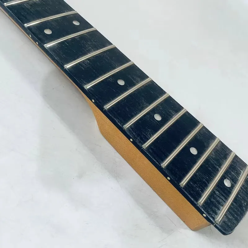 MN493 Original EKO Brand Mástil de bajo eléctrico de 4 cuerdas sin acabar para DIY, para diestros, de arce y palisandro, 21 trastes, con daños y suciedad en la superficie