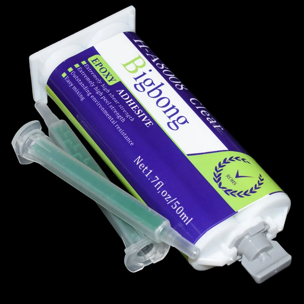 

50ml Epoxy Resin Glue Structural Adhesive 1:1 Two-Component Caulk Adhesives Transparent AB Glue with 2pcs Static Mixing Nozzles