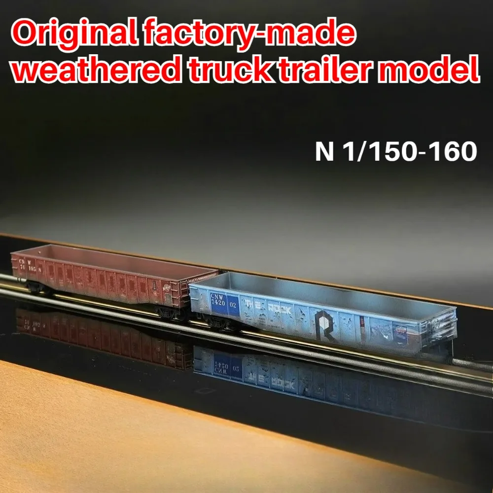

N Scale 1/160 Model Train Factory Weathered Open Top Freight Car/wagon Two Cars Included Model Train Set Boys' Toy Gift