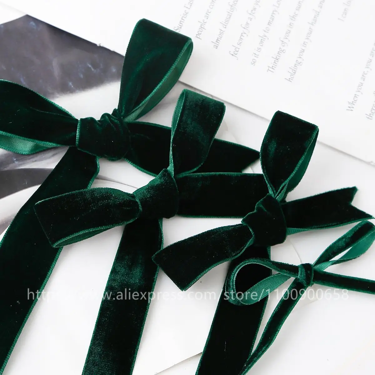 

25Yards(5Roll) Dark Green Velvet Ribbon Roll Handmade DIY Bow Gift Packaging Ribbon Christmas Decoration .Festive Hot Items
