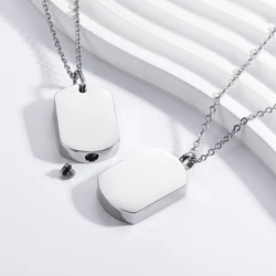 Blank Rectangle Memorial Ash Jewelry Keepsake Cremation Pendant for Ashes with Filling Kit Can be Customized