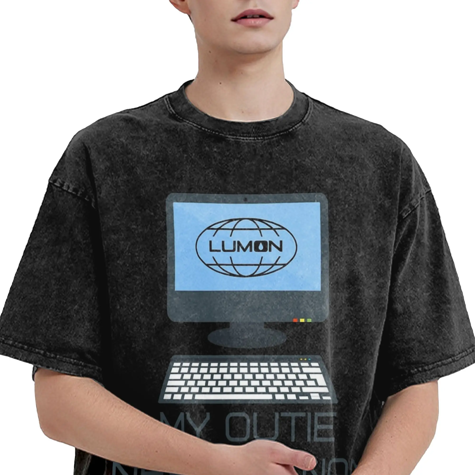 Washed T Shirt Severance TV Show Lumon T-Shirts Oversize  Streetwear Short Sleeve Graphic Printed Tops Tee Shirt Men Women