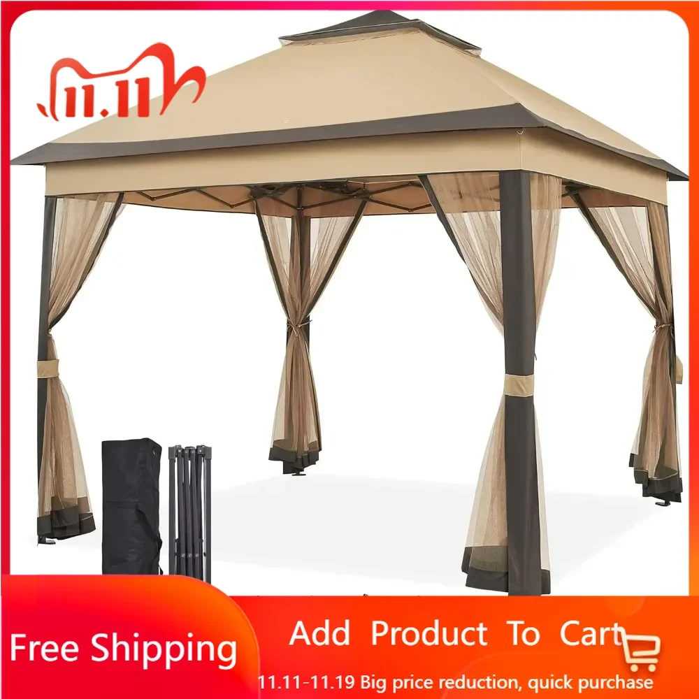 Pop Up Gazebo Outdoor Canopy Shelter, Instant Patio Gazebo Sun Shade Canopy Tent with 4 Sandbags