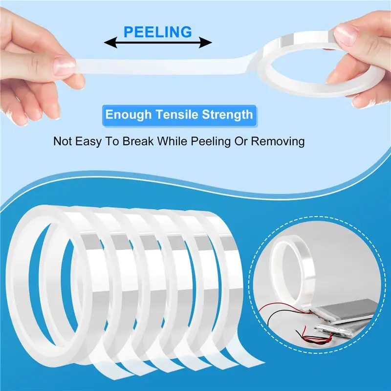 Professional 6 Rolls 10Mm X33M(108Ft) Clear Heat Tape For Heat Sublimation Press No Residue And Heat Transfer Vinyl