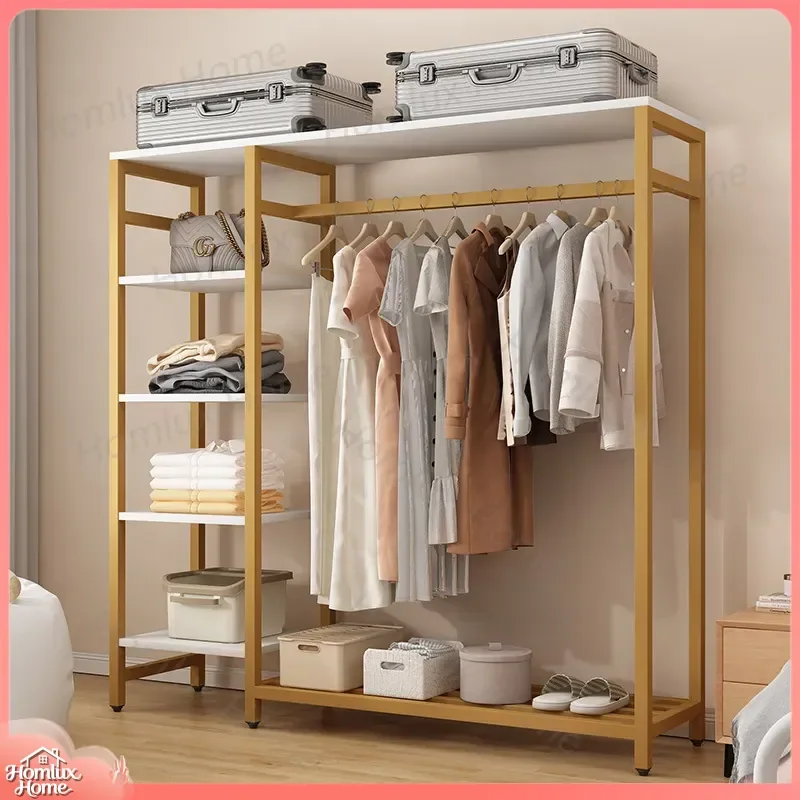 Custom Floor to Ceiling Vertical Square Tube Coat Rack for Bedroom Closet Storage Multi Functional Metal Clothes Organizer