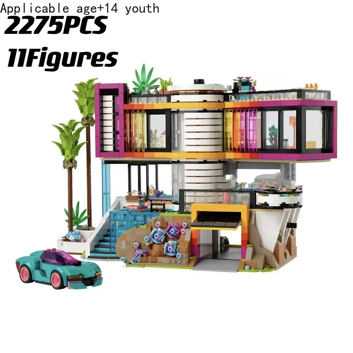 منتجات جديدة متوفرة 42639 مجموعة مكعبات بناء أندريا الحديثة الفاخرة للمنزل الإبداعي لعبة فيلا هدية لعيد ميلاد الفتيات