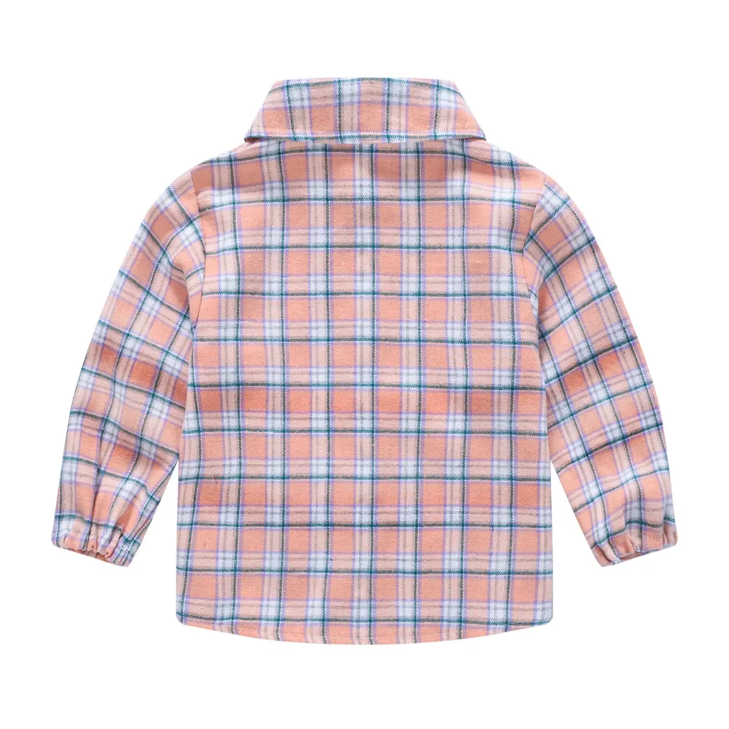 Autumn Kid Boy Clothes Set Baby Fashion Plaid Long Sleeve Shirts Kid Girls Lapel Cotton Single Breasted Top Fashion Party Outfit