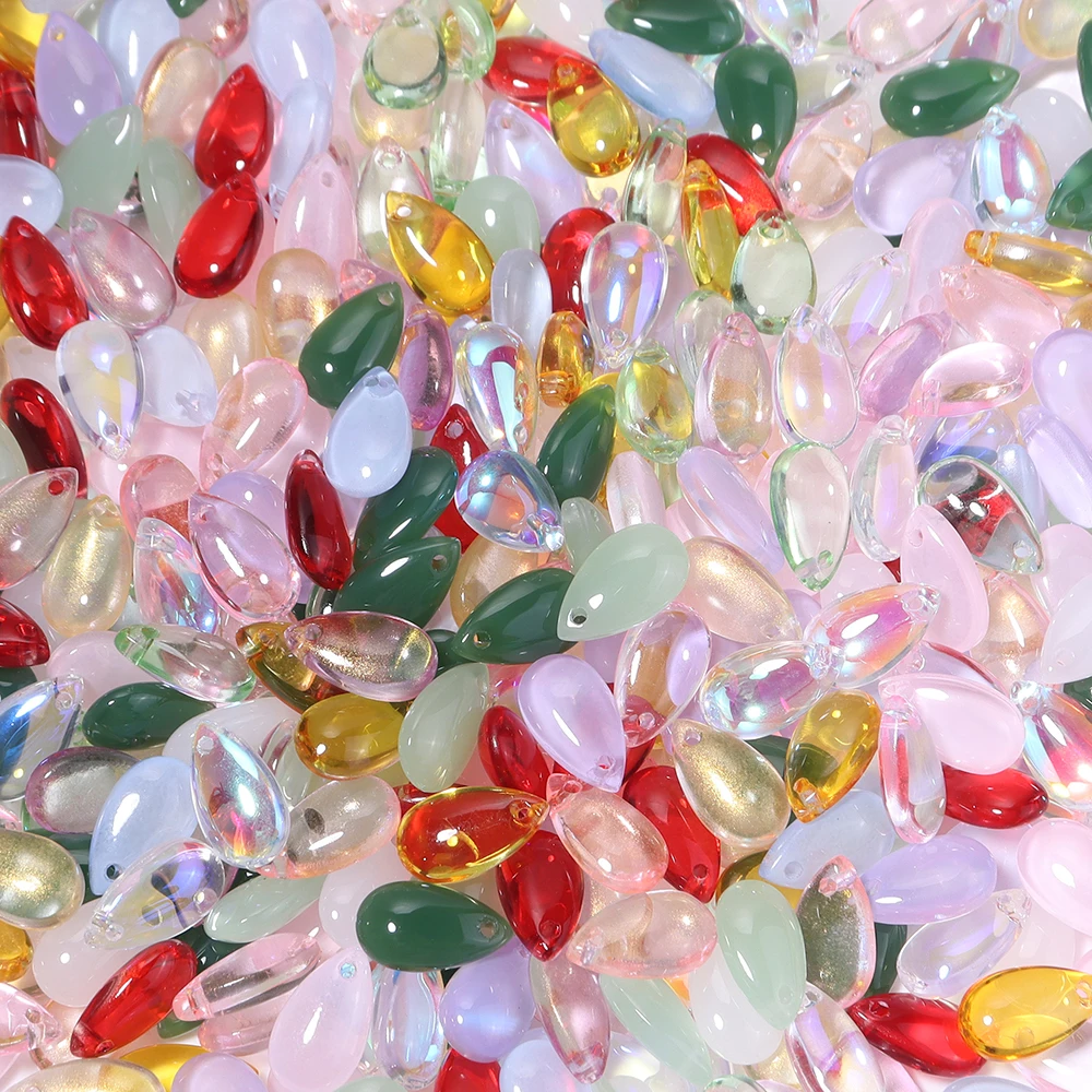 50 Stück/Lot Wassertropfenförmige Tschechische Glasperlen, Lampwork-Perlen für Schmuckherstellung, DIY-Halsketten, Haarnadeln, Anhänger und Zubehör – Detail 5