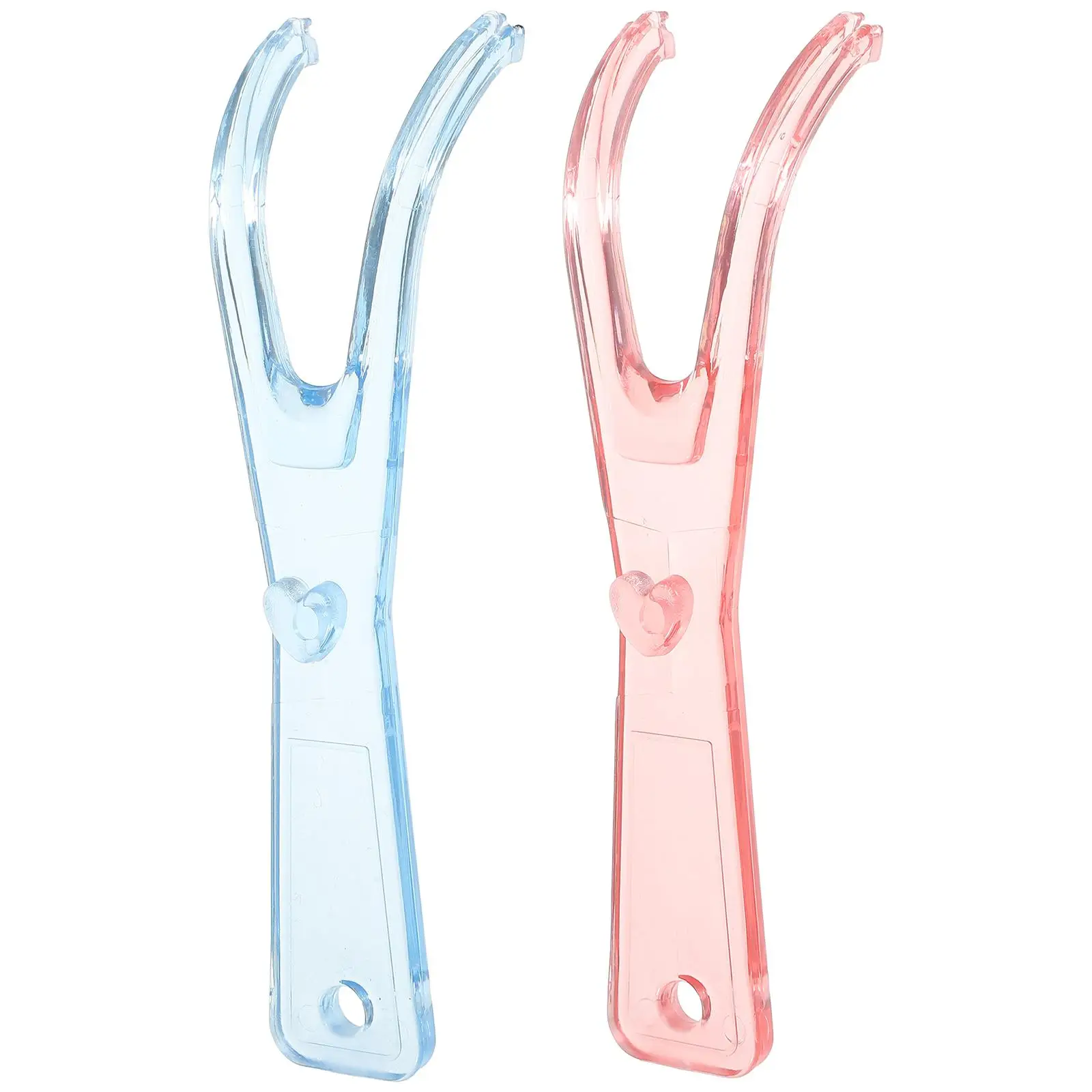 Dental Floss Holder PP Material Non Comfort Grip Tartar Removal Wax Coated Floss Easy Access Back Teeth Prongs Grooves