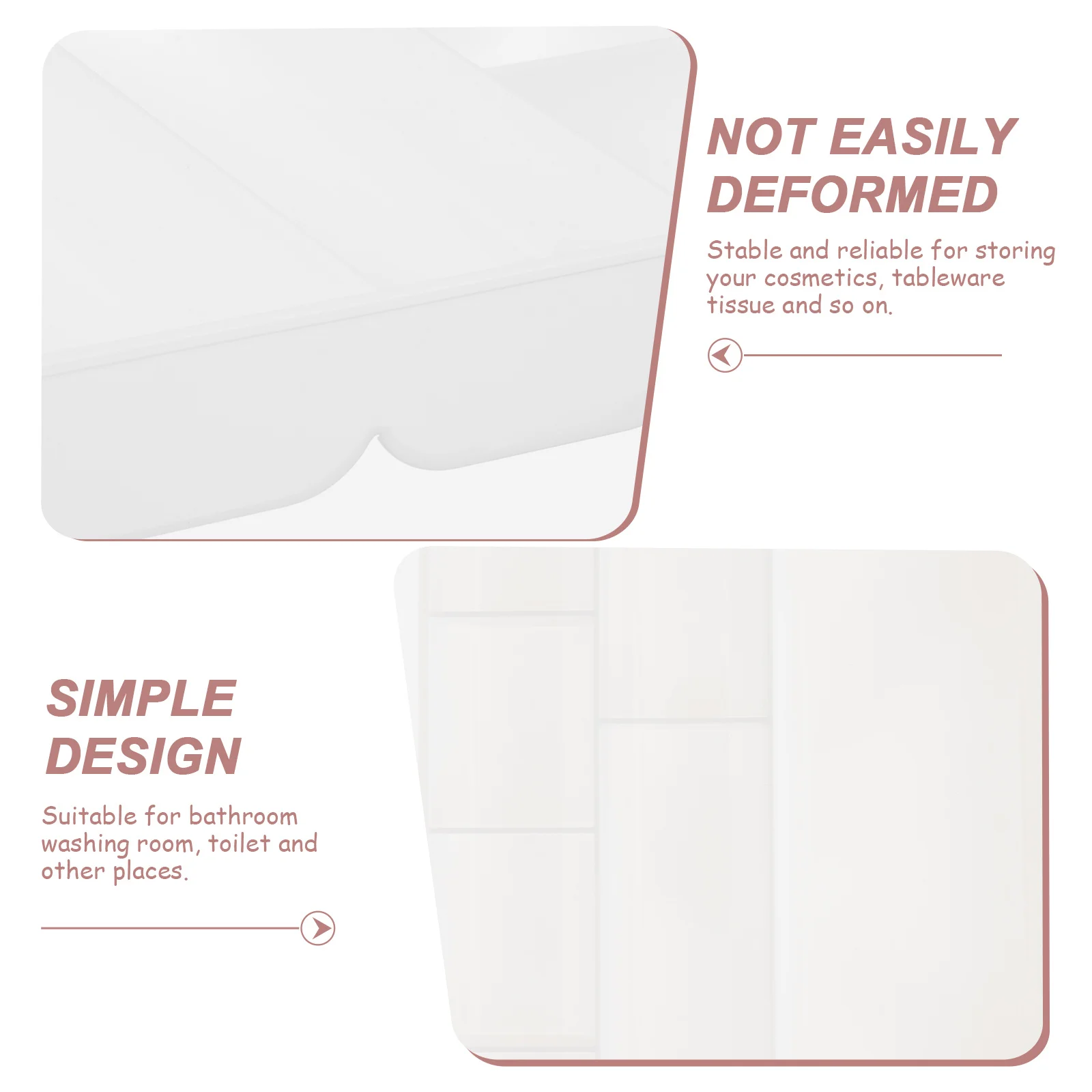 

Rectangle Plastic Desk Drawer Organizer for Office Vanity Bathroom Storage Multi-Grid Box Desktop Organizer for Cosmetics