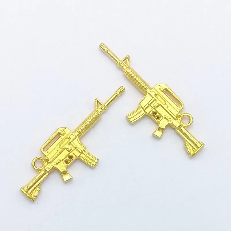 10/20PCS Gold Silver Metal Alloy Gun Shape Nail Charms 3D Pistol Submachine Gun Design Nail Parts Manicure DIY Nails Decorations