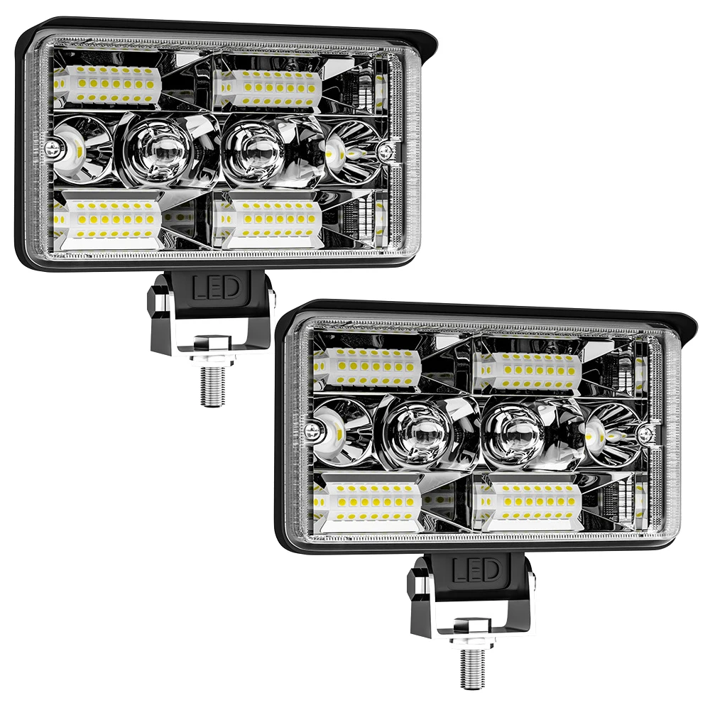 

2pcs Car 4inch LED Light Bar Yellow White Off Road Spotlight Work Light For Truck Tractor 4X4 Boat 12v 24v Headlight Fog Lamp