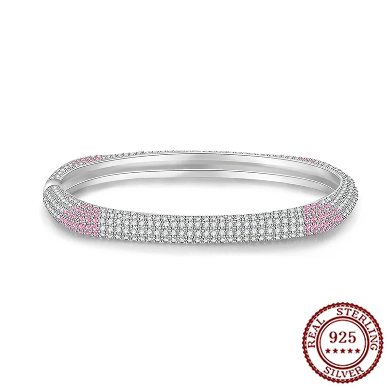 

Роскошный персиково-розовый браслет с градиентом, квадратный круглый браслет с бриллиантами и изысканной высокой красотой