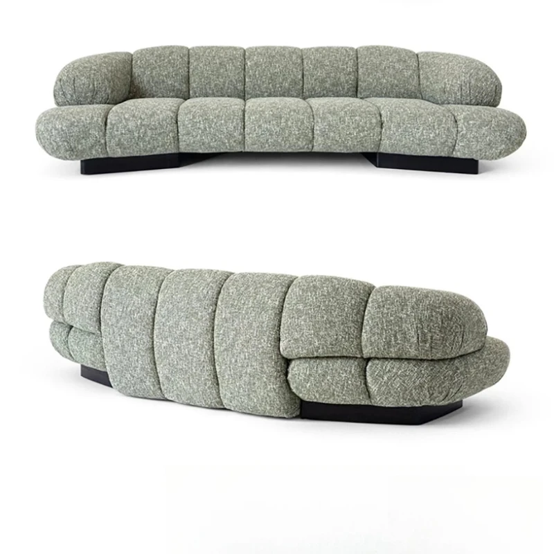 

Stylish Italian minimalist fabric sofa Modern minimalist white cream style living room curved designer sofa