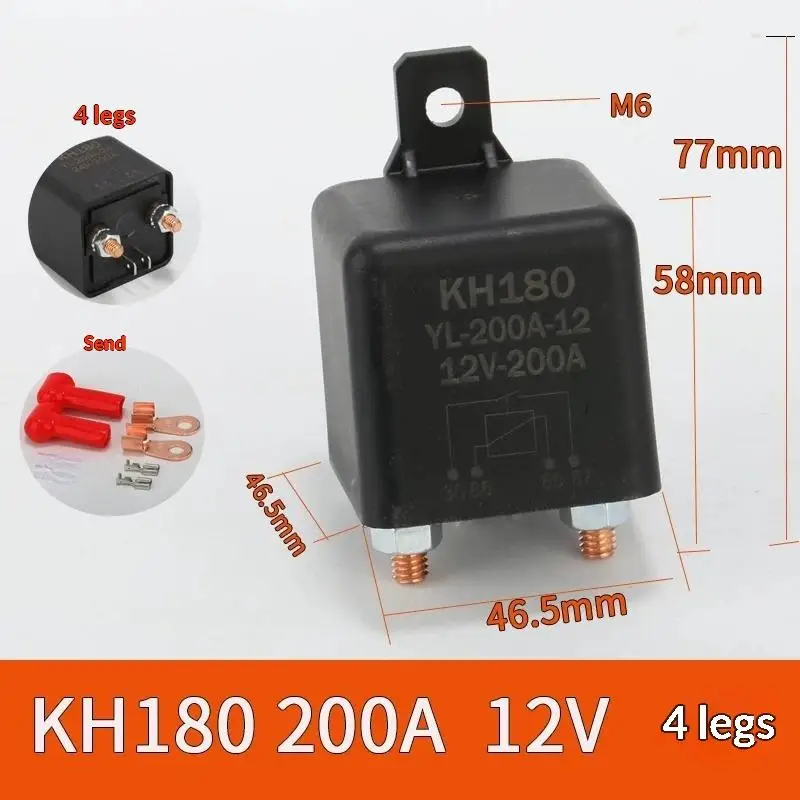 Battery Start Control Relay 4Pin 12/24V 100/120/200A Shockproof Current Switch for Truck Bus Agricultural Equipment