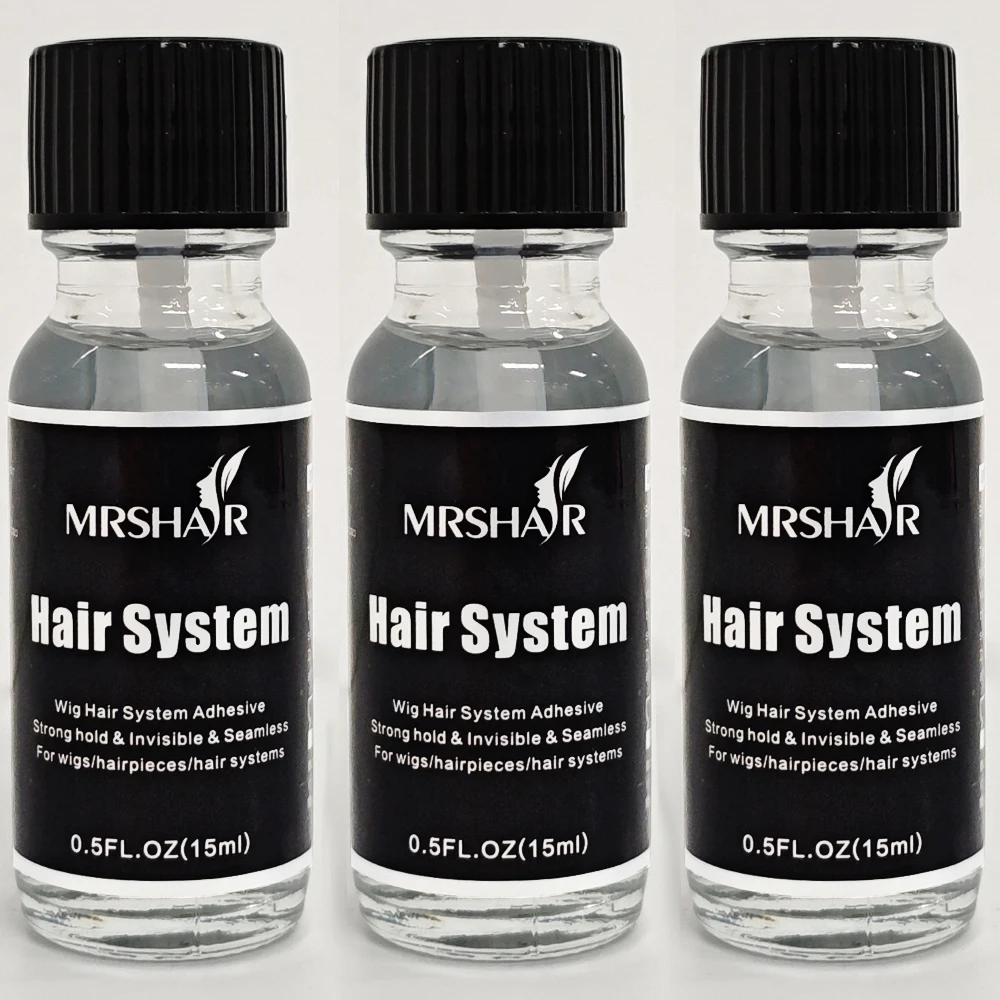 0.5O.z. 1/2/3PC Transparent Waterproof Hair System Glue,Super Hold Hair Adhesive Lace Glue & remover for Secure Hair Integration