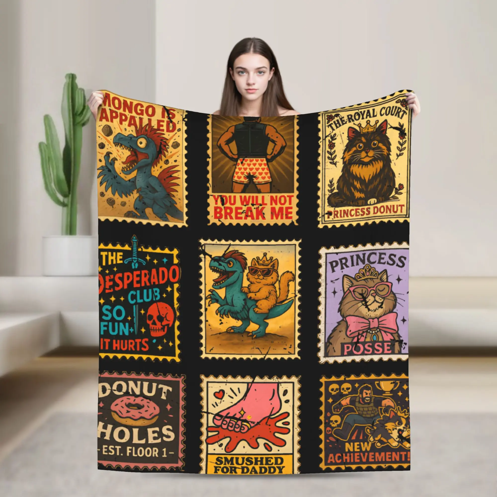Donut Cat Dungeon Crawler Carl Warm Soft Blankets  Kids Plush Bedding Throws Comfortable Couch Flannel Bedspread Sofa Bed Cover