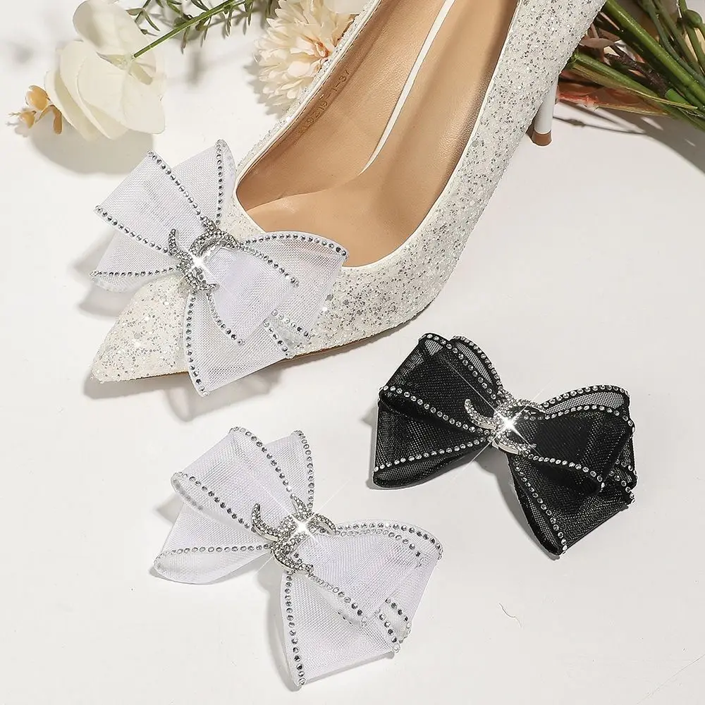 1PC Materials Rhinestone Shoes Decorations Shiny Bow Design Shoes Flower Jewelry DIY Bags/Clothes/Shoes High Heel