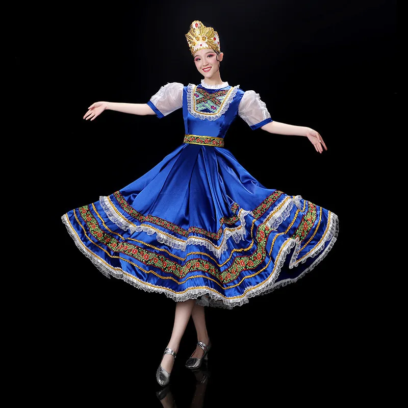 

New Russian Ethnic Dance Costume, Maid Costume, Adult Court Opening Dance, Grand Dress, Stage Performance Dress for Women