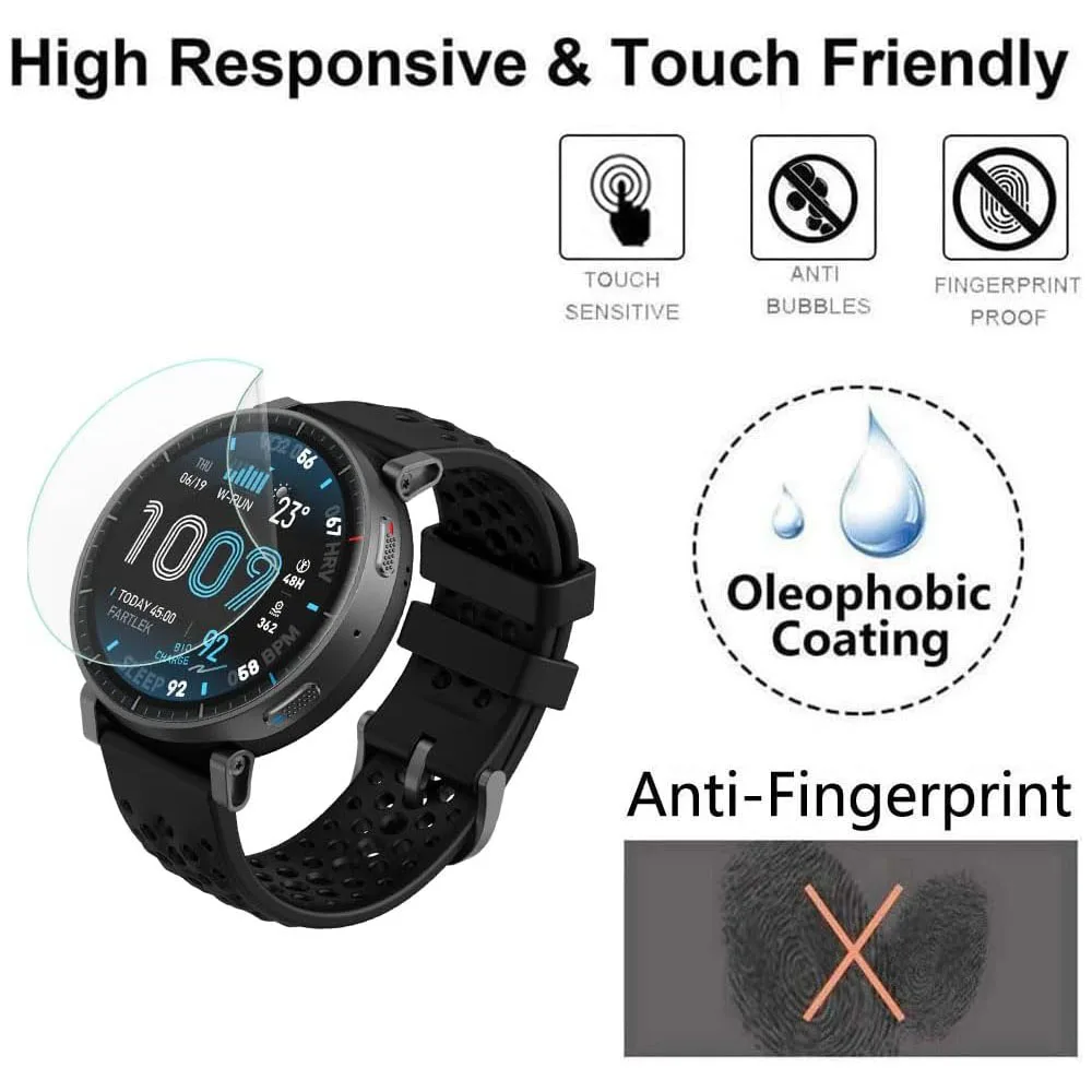 BEHUA 3 Stück/Lot gebogene, weiche Hydrogel-Schutzfolie für Amazfit Active Max Displayschutzfolie, Schutzfolien
