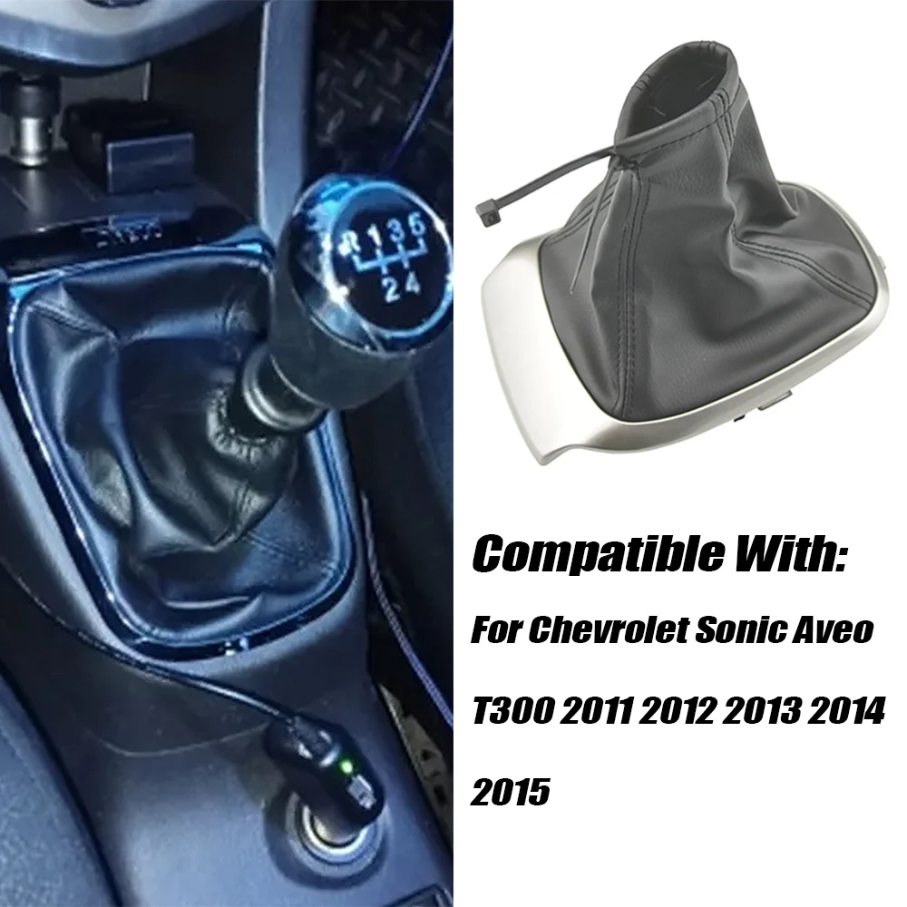 Funda de Cuero para Palanca de Cambios, Cubrepolvo para Palanca de Cambios, para Chevrolet Sonic Aveo T300 2011-2015, Accesorio para Auto