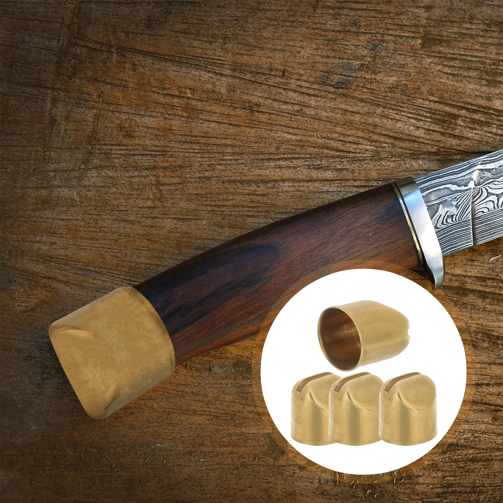 

4Pcs Brass Cutter Handle Wedges Safety Conical Fixers Portable Kitchen Handle Connector Knives Reinforce Accessories Tool