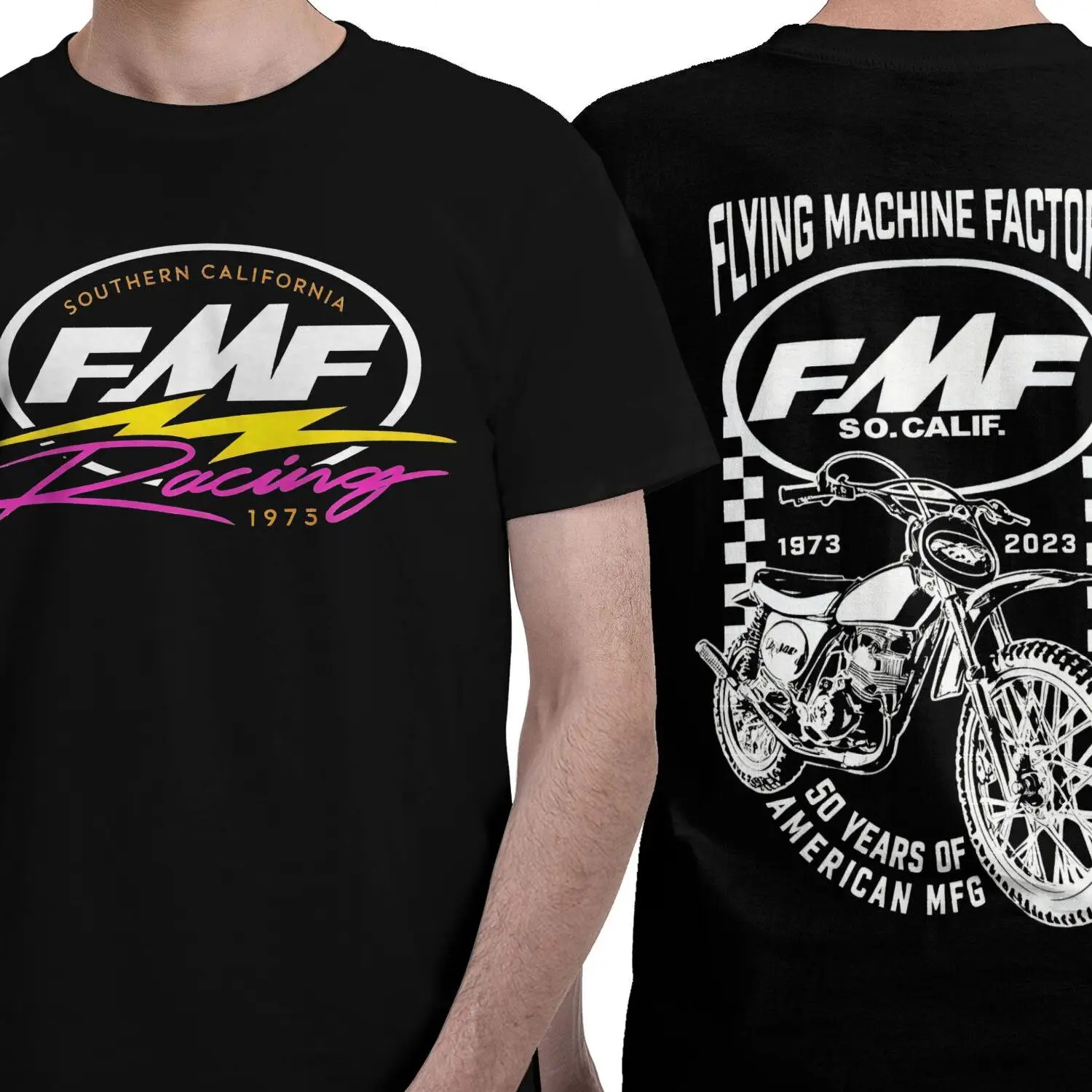 

100% Cotton Extra Large Streetwear T-Shirt with Retro Racing Design Black Casual Shirt for Motorcycle Lovers