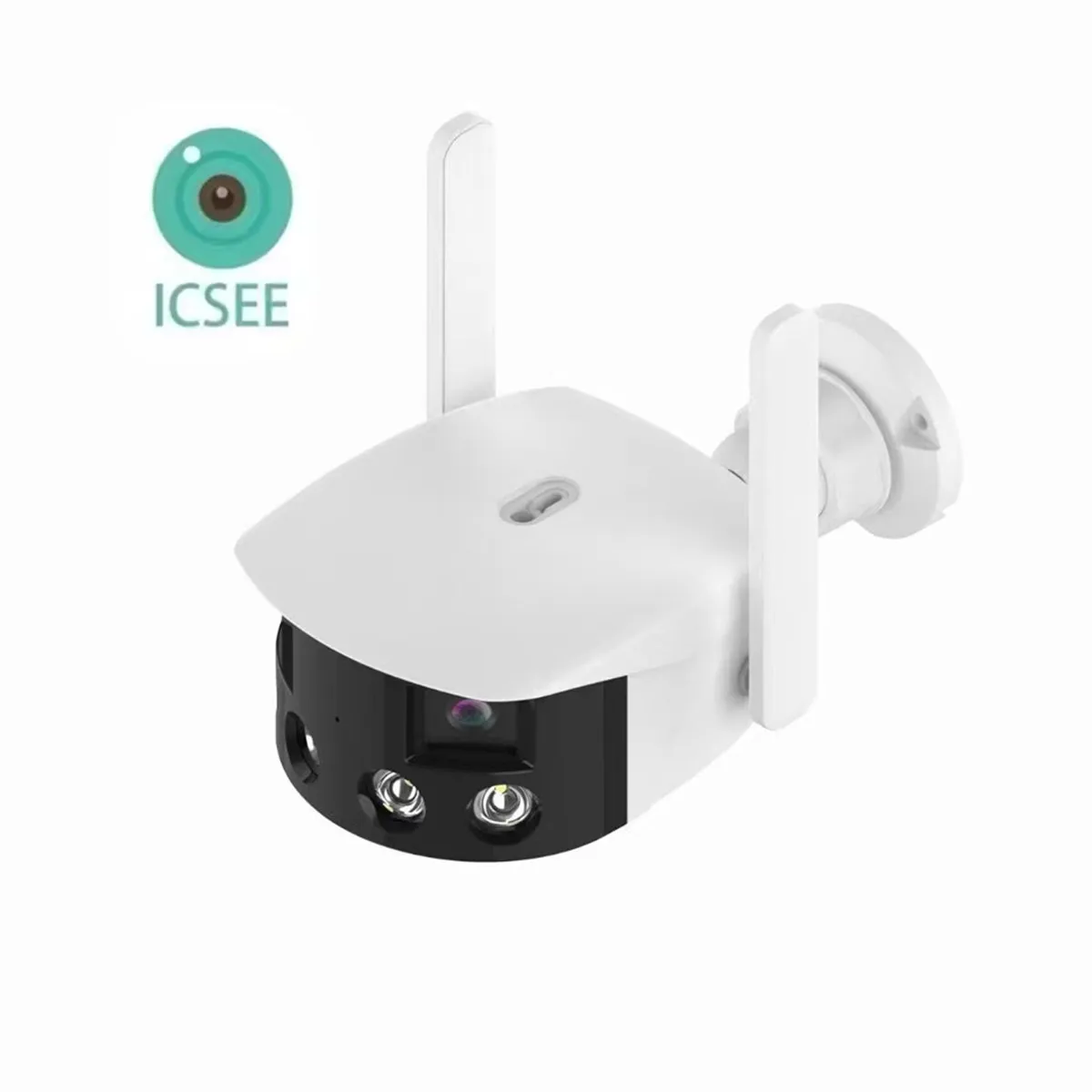 

4MP 2K UHD iCsee APP 180 Degree Panoramic View Dual Lens IP Camera Full Color AI Humanoid Support Onvif NVR H.265 CCTV Monitor