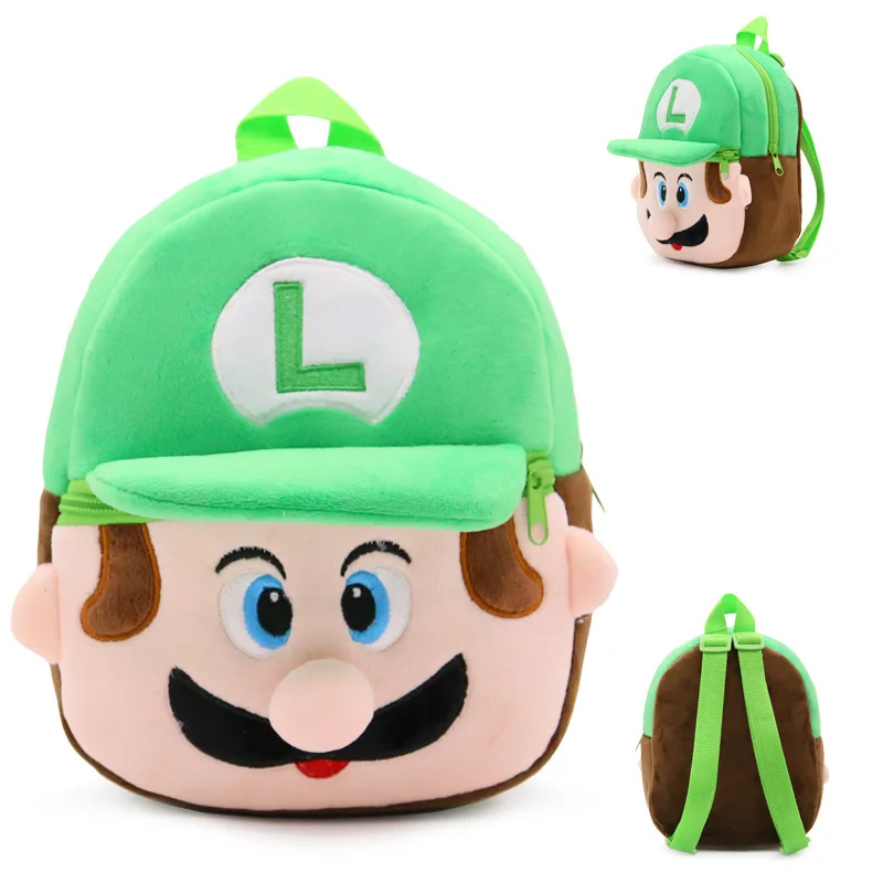 Super Mario Bros Cute Cartoon Backpack Early Education Park Schoolbag for Girls Boys Red & Green Animat Figure Kawaii Backpack