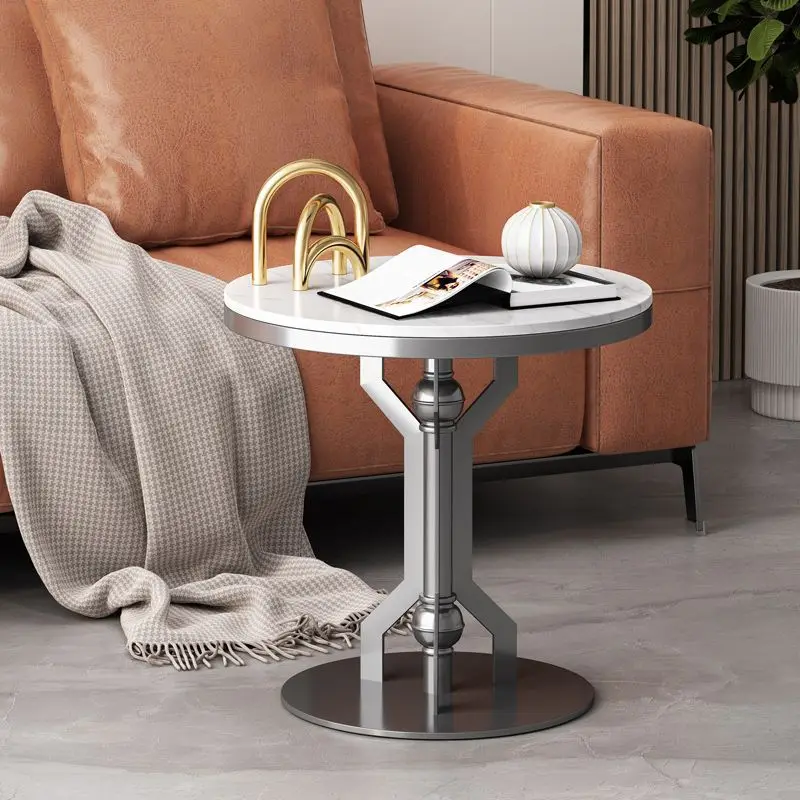 Sofa edge, rock board, light luxury living room, small round table, simple corner table, bedside table, cabinet, creative card t