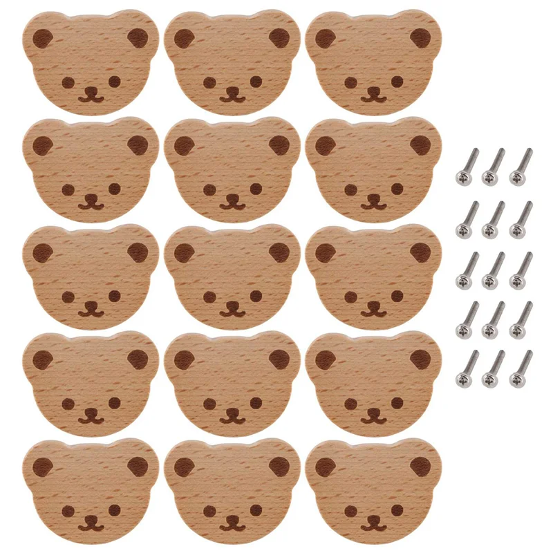 

A18R -Furniture Knobs Wooden Drawer Knobs Wooden Cupboard Knobs Bear Drawer Knobs For Kids, Dresser, Drawers,Kitchen