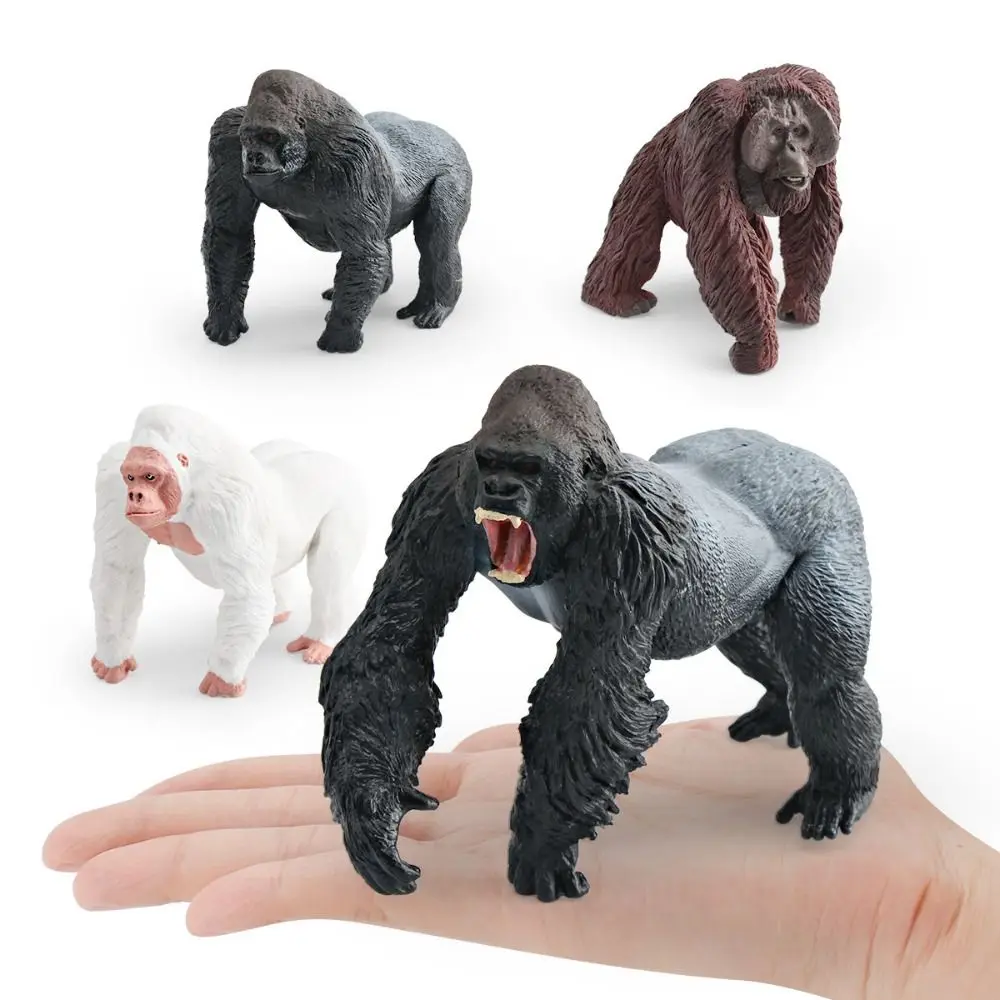 Model zwierzęcia z PVC imitujący prawdziwego zwierzęcia, realistyczna statuetka, symulacja gorily, zabawka sensoryczna, ręcznie robiona figurka szympansa.