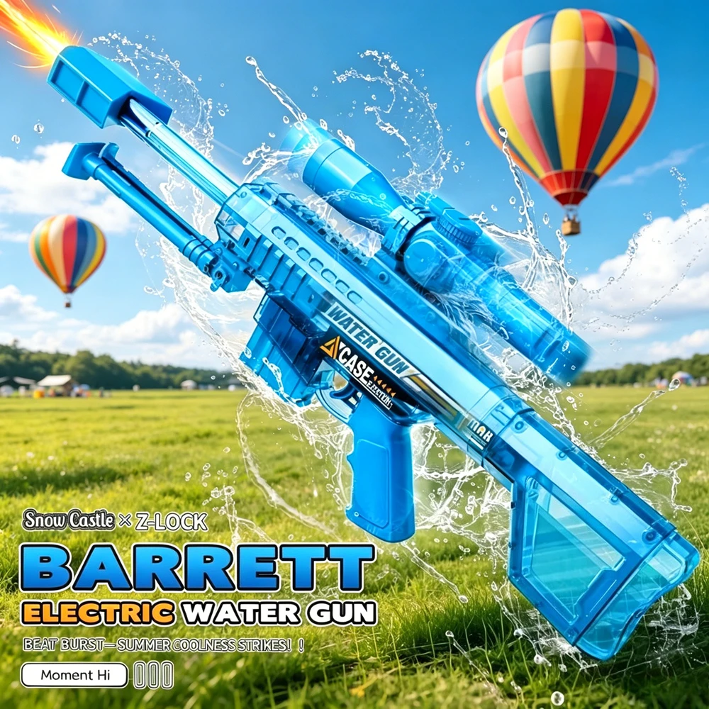 Light Up Water Blaster with Manual Auto Modes Long Range Shooting Toy for Summer Water Battles Suitable for All Ages