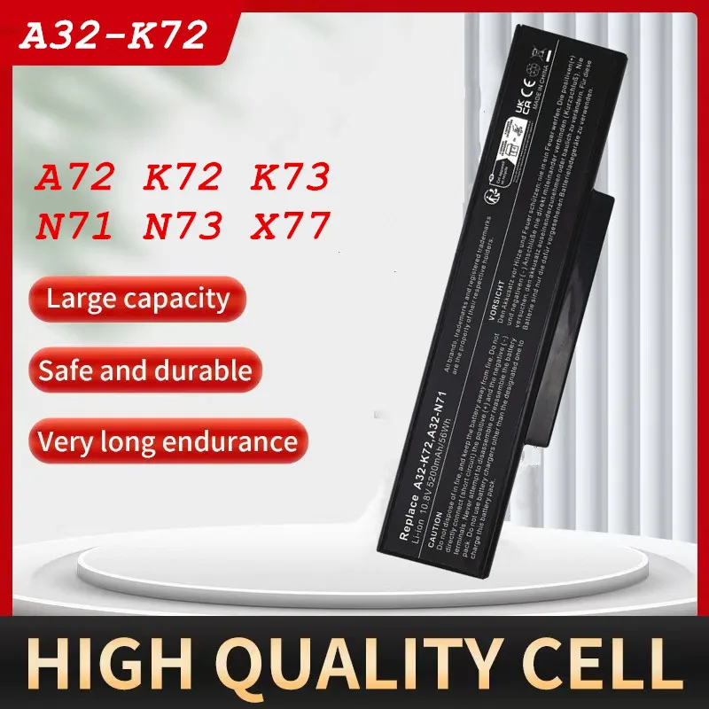 

A32-K72 Laptop Battery For ASUS A72D A72DR A72F A72J A72JK A72JR K72D K72 K72F K72J K72K K72L K72N K72P K72Q K72R K72S K72Y