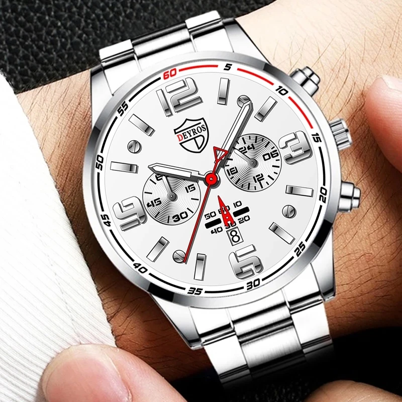 Watches for Men Business Luxury Stainless Steel Quartz Wristwatch Fashion Men Sports Bracelet Luminous Clock Watch reloj hombre