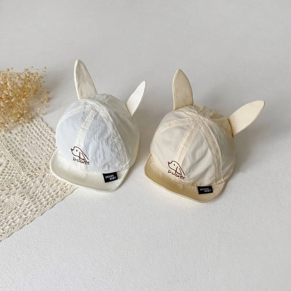 

Casual Breathable Dog Ear Peaked Cap Quick Dry Embroidered Baby Baseball Cap Korean Style Cartoon Animals Cute Puppy Sunhat Boys