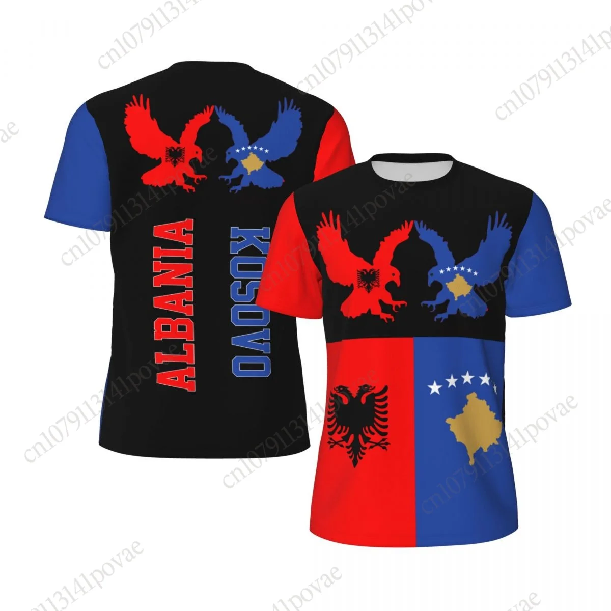 Albania Kosova Flag T-shirts Men Women Mesh Clothing Sports Breathable For Soccer Running Bike Tennis Fitness Football