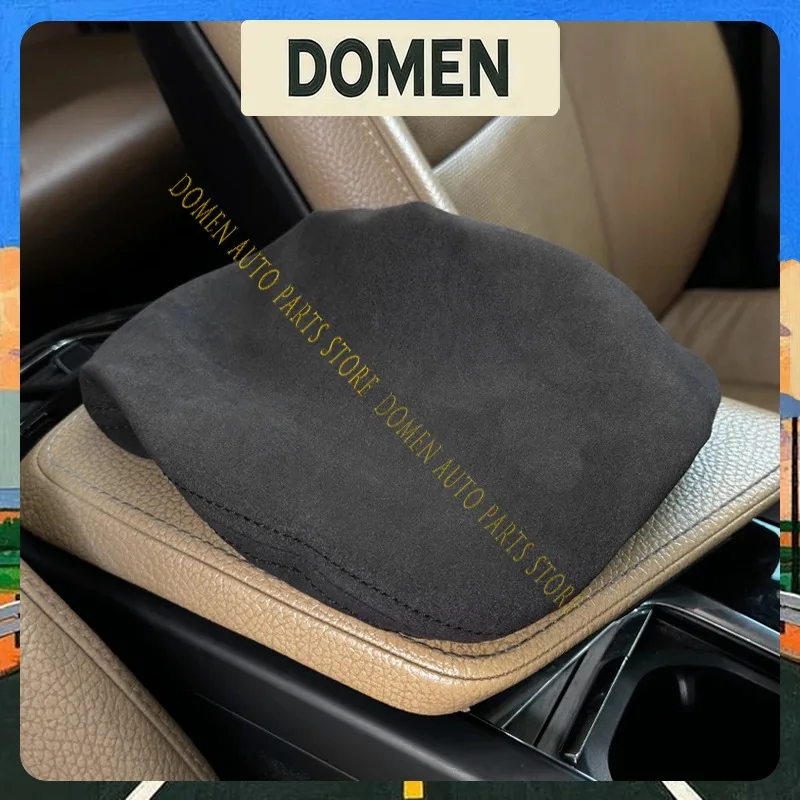 DOMEN For Volvo XC60 2018-24 Alcantara Central Armrest Box Cover Protective Pad