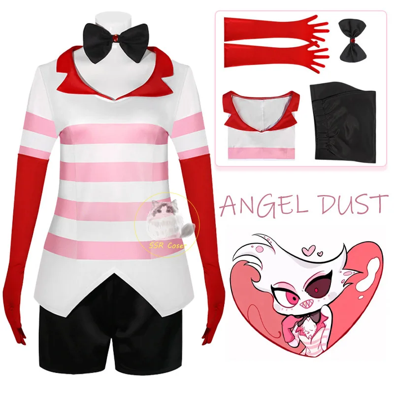 

Anime Dust Angel Cosplay Costume Angel Dust Uniform Women Girls Birthday Party Dress Carnival Halloween Party Costume