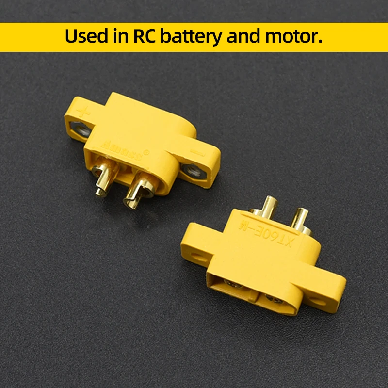 5/10PCS Amass XT60E-M XT60E XT60 Male Plug Connector Gold Plated For RC FPV Aircraft Drone Helicopter Car Boat Battery Original