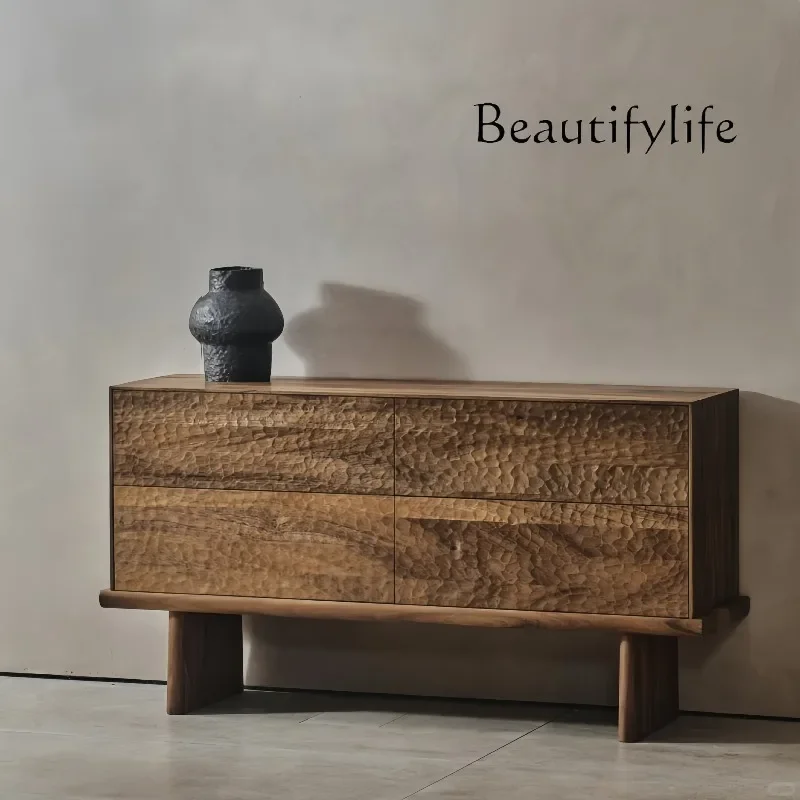 BX Solid Wood Chest, Retro Style, Living Room, Home Against The Wall, Secret Cabinet, Designer Bedroom Storage Locker