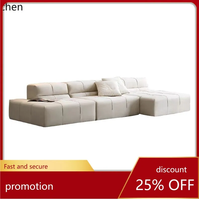 

YFY Cream Style Modular Sofa Simple Living Room Faux Leather Sofa